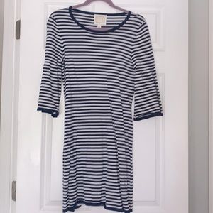 Sail to Sable Blue and White Stripe Cotton Dress